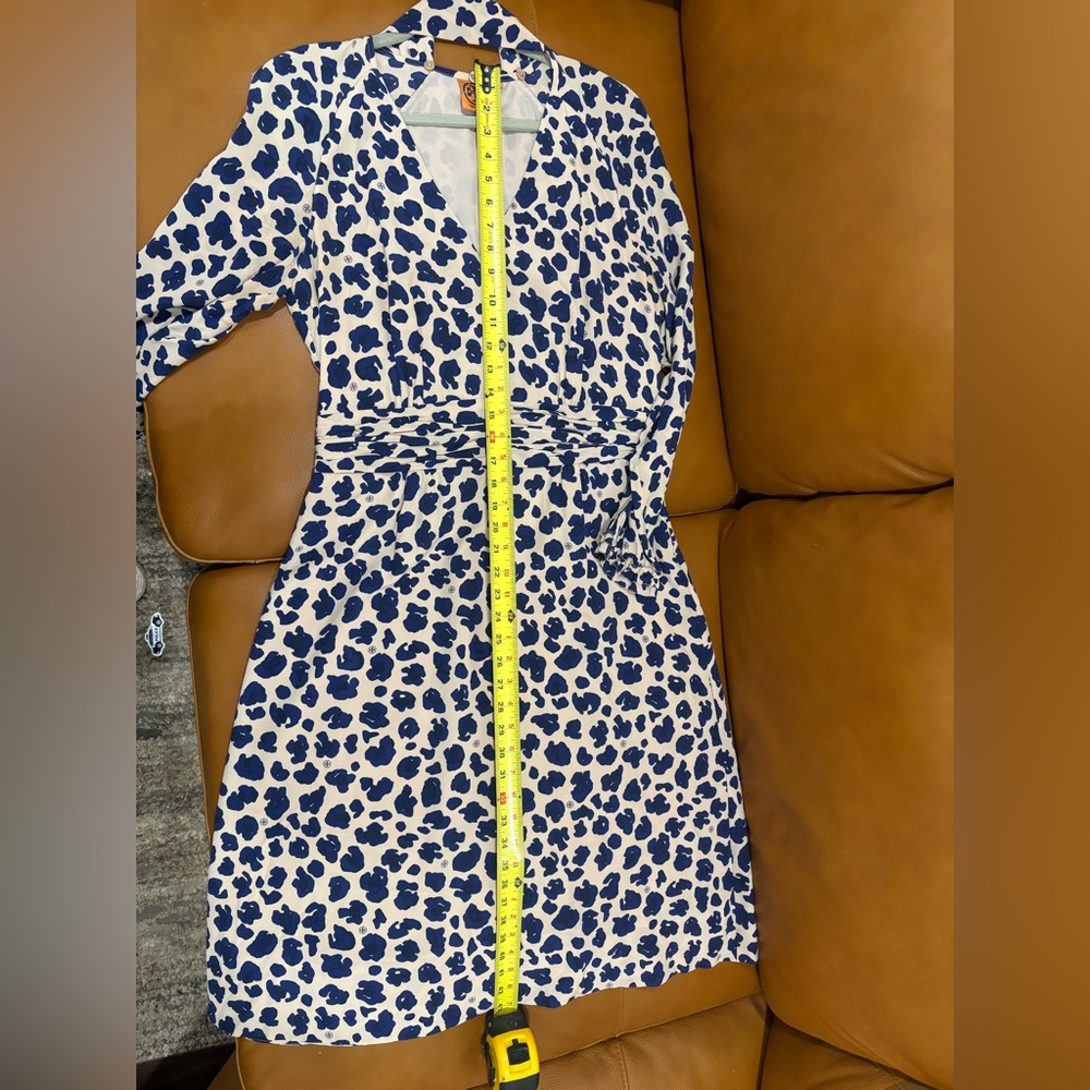 Tory Burch Blue and Cream Animal Print Dress - Picture 5 of 5